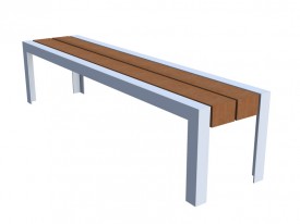Wood & metal bench 3D Object | FREE Artlantis Objects Download